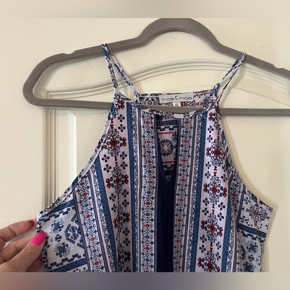 Moa Moa Polyester hi neck Strap Flowy Blouse Women’s Size XS - Picture 7 of 11